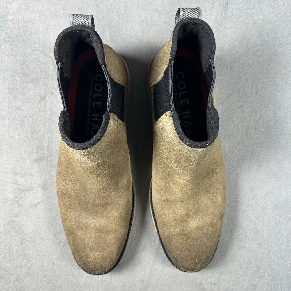 Cole Haan Grand Ambition Chelsea Boots Mens 9M Brown Birch Suede Grand 360